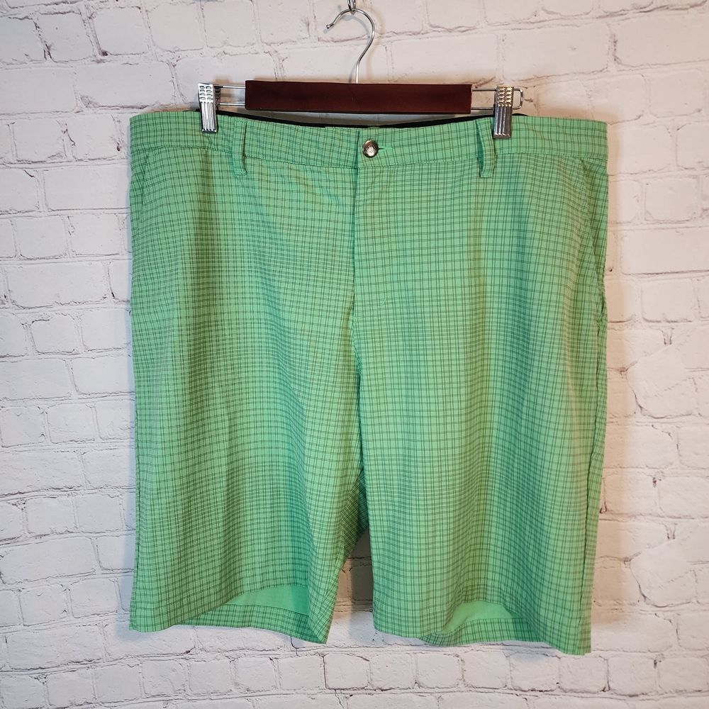 Men's Adidas Green Flat Front Shorts, Size 40